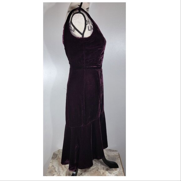 Harlyn  Romantic Velvet & Lace Dress, Burgundy/Eggplant, Womens Size X-Small - Picture 5 of 8